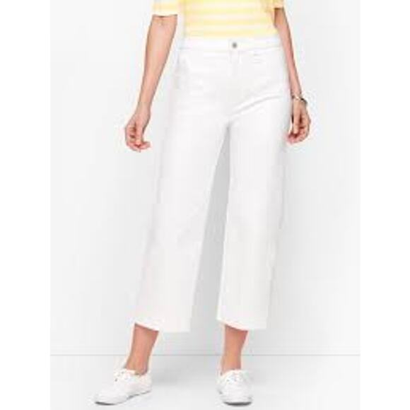 PTCL Women's Stretch Straight Cropped Denim Jeans High Rise White Size 32 NWT - Picture 1 of 8